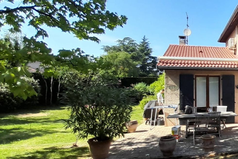 Photo du jardin avant travaux à Saint Didier au Mont d'Or.